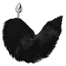 Load image into Gallery viewer, Black Tail Butt Plug (Faux fur) ø 3.4cm
