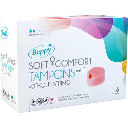 Wet Tampons 8 pcs by Beppy - Vegan Menstruation Care - Bold Humans - Health, Menstruation, Vaginal health